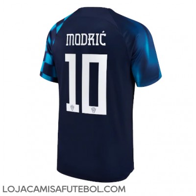 Camisa de Futebol Croácia Luka Modric #10 Equipamento Secundário Mundo 2022 Manga Curta